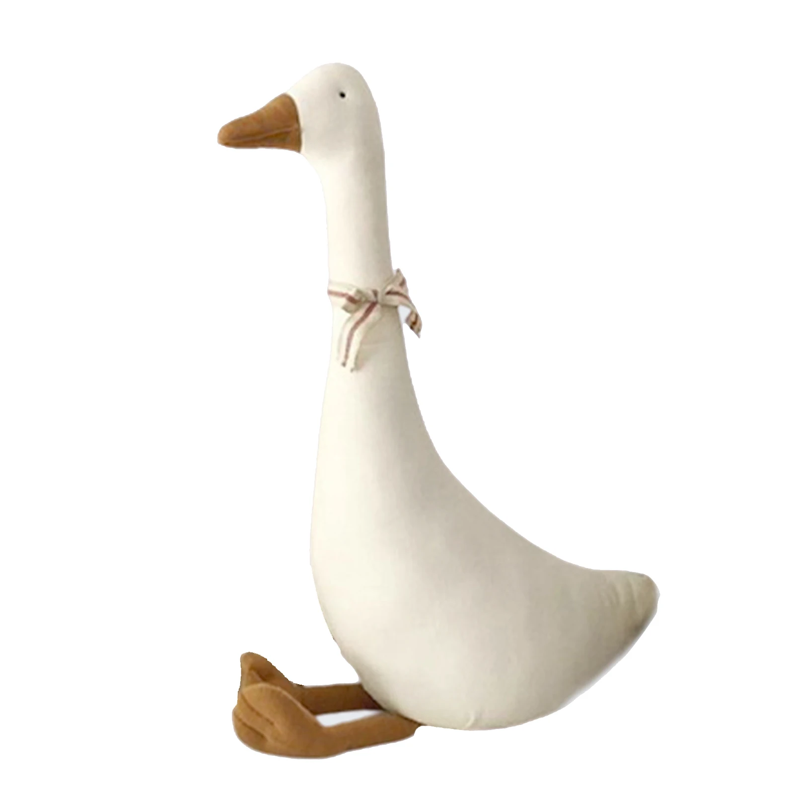

White Cartoon Realistic Attractive Interesting Funny Goose Doll PP Cotton Stuffed Puppet Kid Toy Gift Home Ornament