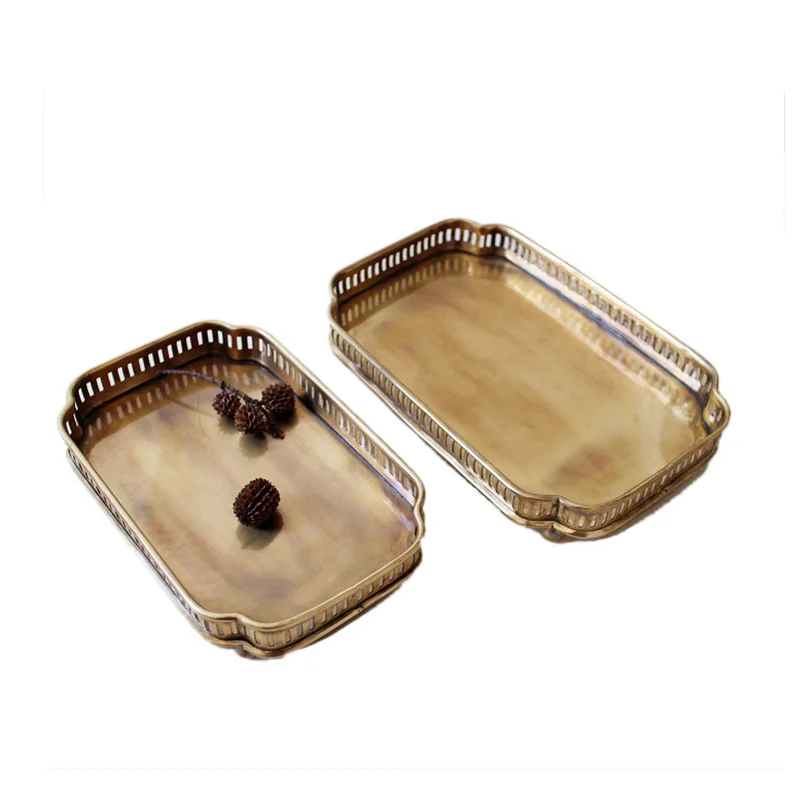 Роскошный поднос для хранения из чистой меди европейские французские аксессуары
