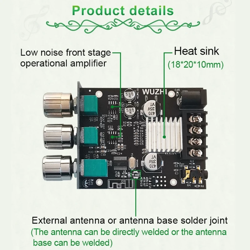 Плата усилителя P82F Bluetooth 5 0 2 каналов плата высокомощного аудио стерео AUX 2*50 Вт