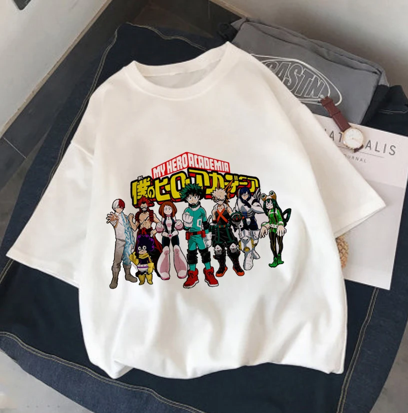 Женские футболки с принтом аниме My Hero Academia шото Тодороки летняя футболка