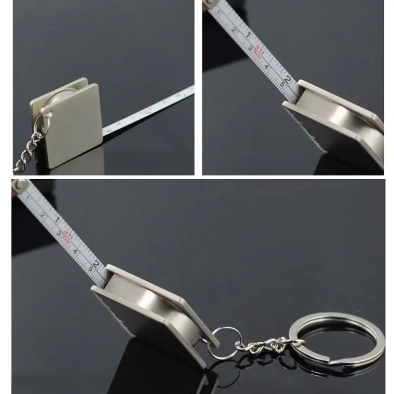 Портативная лента брелок металлическая линейка измерительная кольцо для ключей