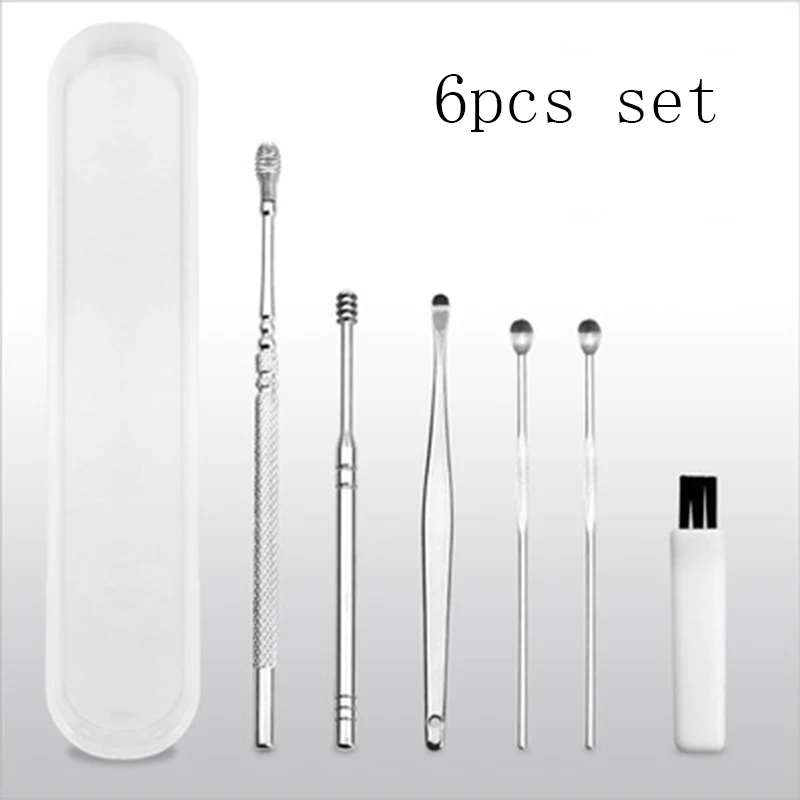 

Инструмент для удаления ушной серы, из нержавеющей стали, 6 шт./компл.