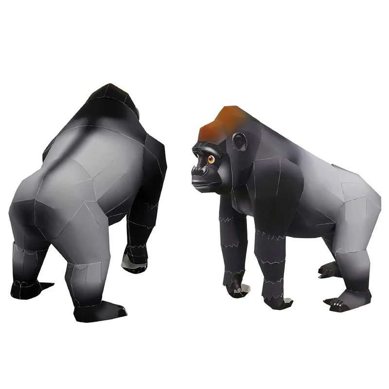 Горная Горилла Складная режущая Мини Милая 3D бумажная модель бумажные животные