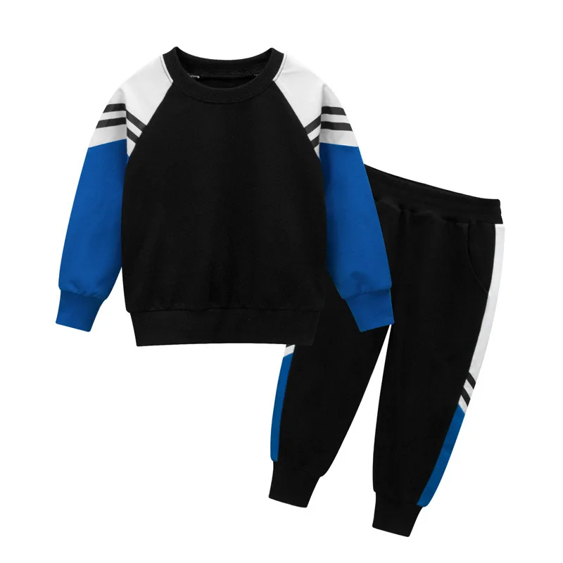 

2021 Children Clothes Set Long Sleeve T Shirt and Pants Suit Baby Boy Pullover Swearshirt For Outdoor Sport
