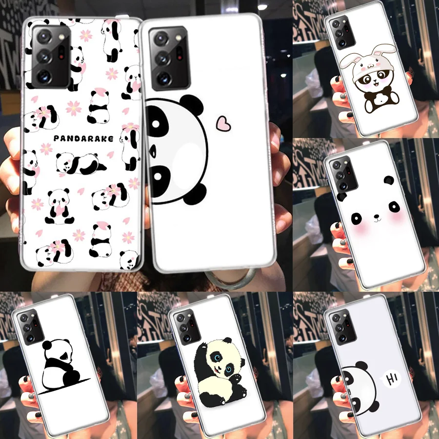 Cute Panda Hard Plastic Phone Case For Samsung J8 J6 J4 Plus A02S A12 A22 A32 A42 A52 A72 Galaxy M52 M51 M32 M31S M30S M21 M12 M