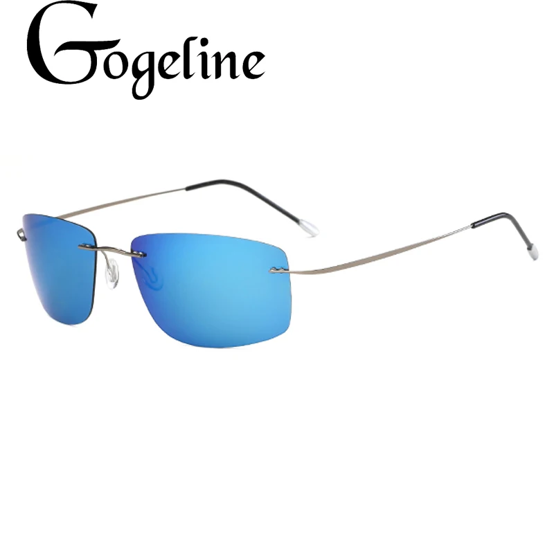 Поляризованный светильник без оправы мужские солнцезащитные очки супер легкий