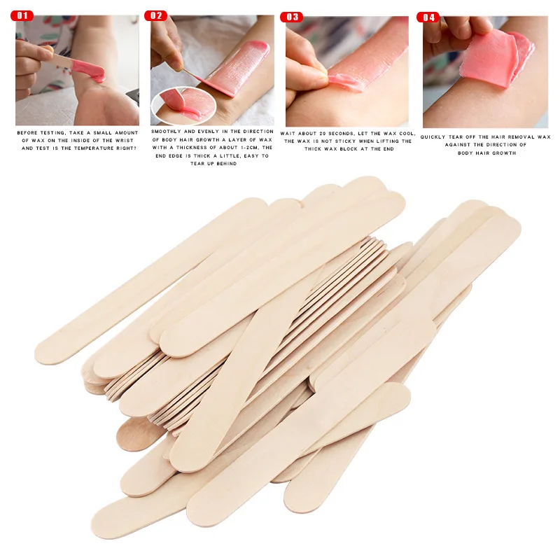 Палочка для воска Lidan 50 одноразовая косметическая маска из березы удаления волос