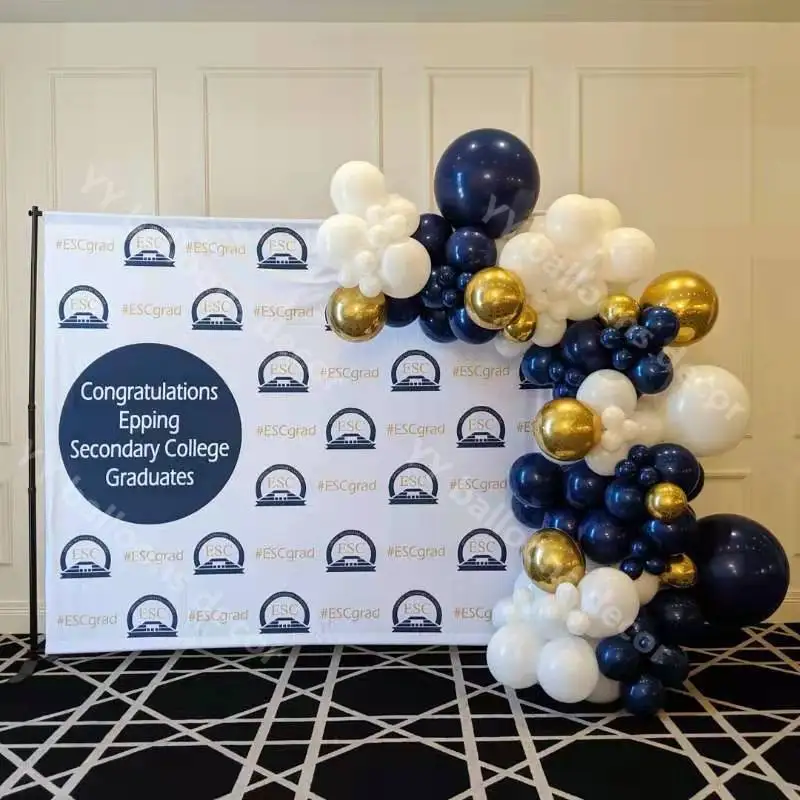 112pcs Big Macaron Blue Balloon Garland Arch Kit Navy Gold Baby1st Happy Birthday Party Decoration Balloons Supplies | Дом и сад