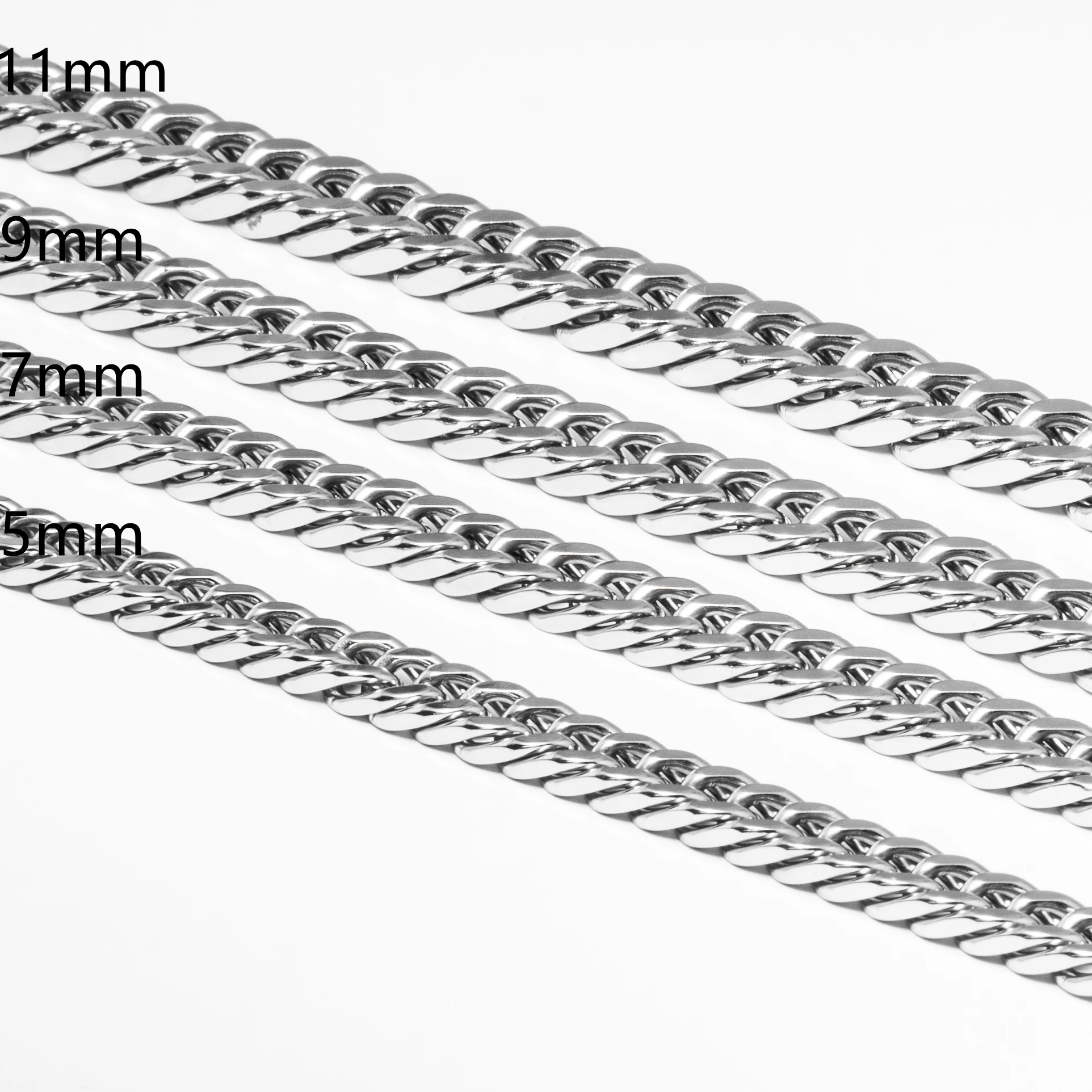 Кубинская цепь из титановой стали 7/9/11 мм | Украшения и аксессуары