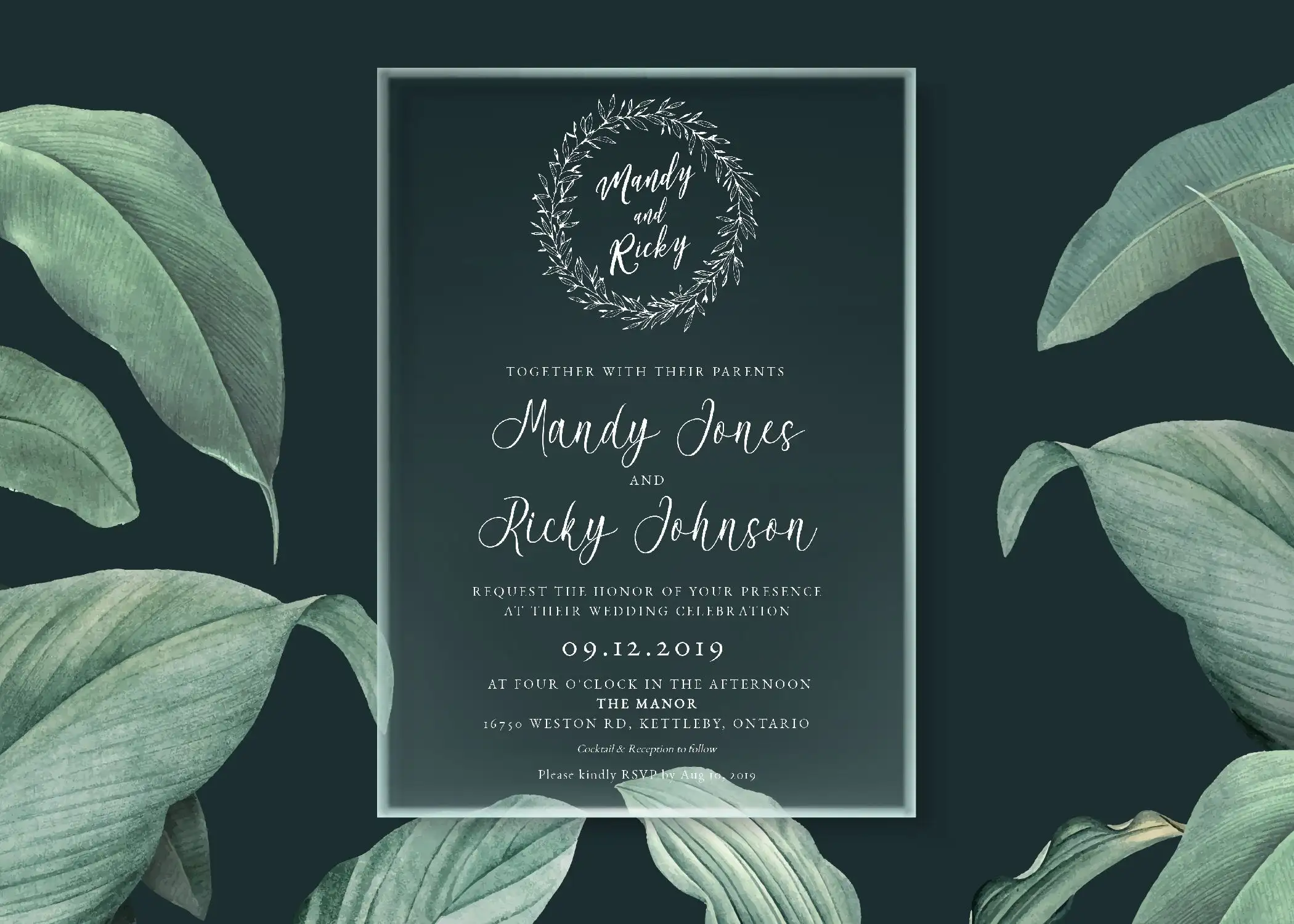 Акриловое Свадебное приглашение на заказ зеркальное прозрачное акриловый