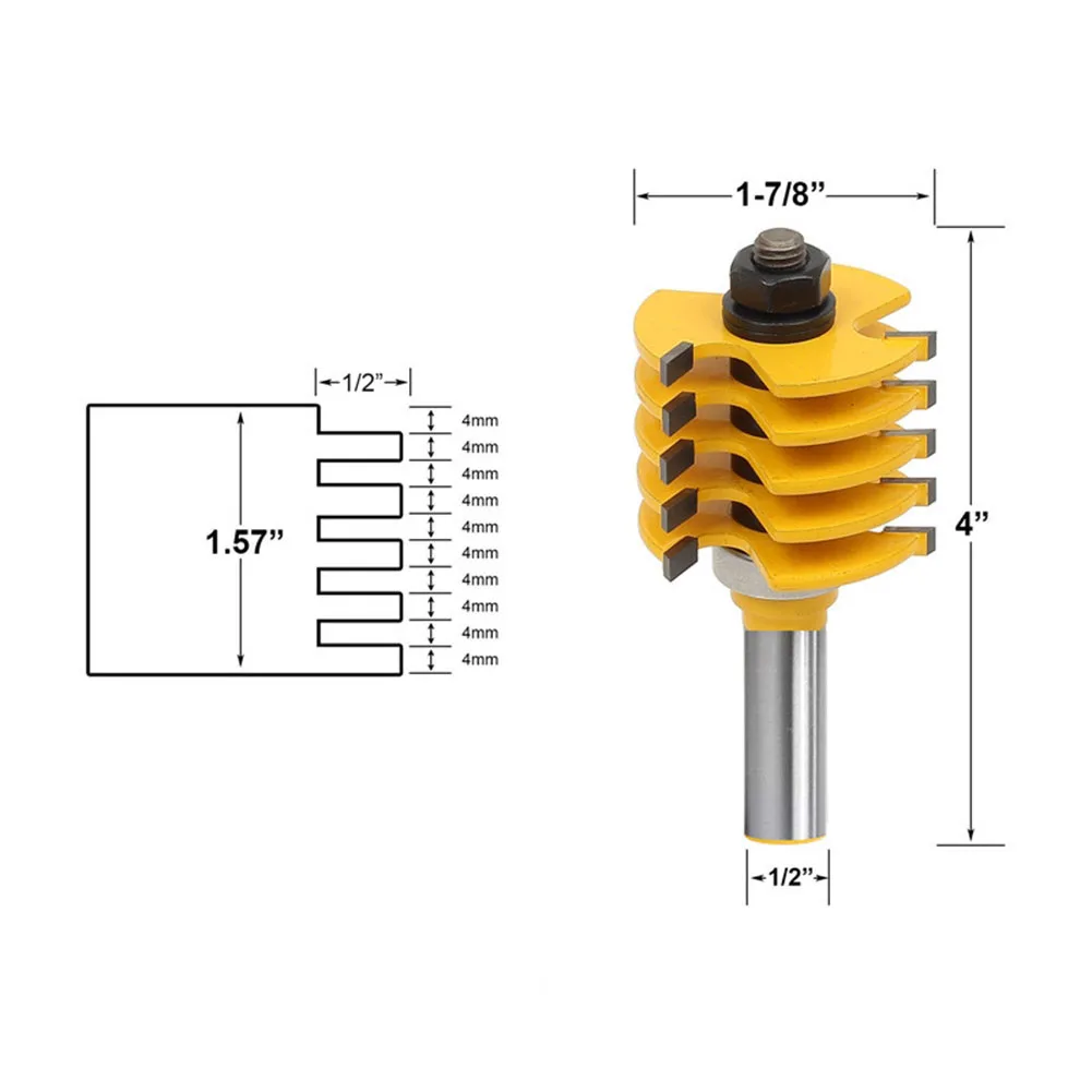 

1*Router Bit Reversible 1/2'' Shank Finger Glue Joint Router Bit Cutter Wood Milling Bit Practical Cricut Wood Milling Cutter