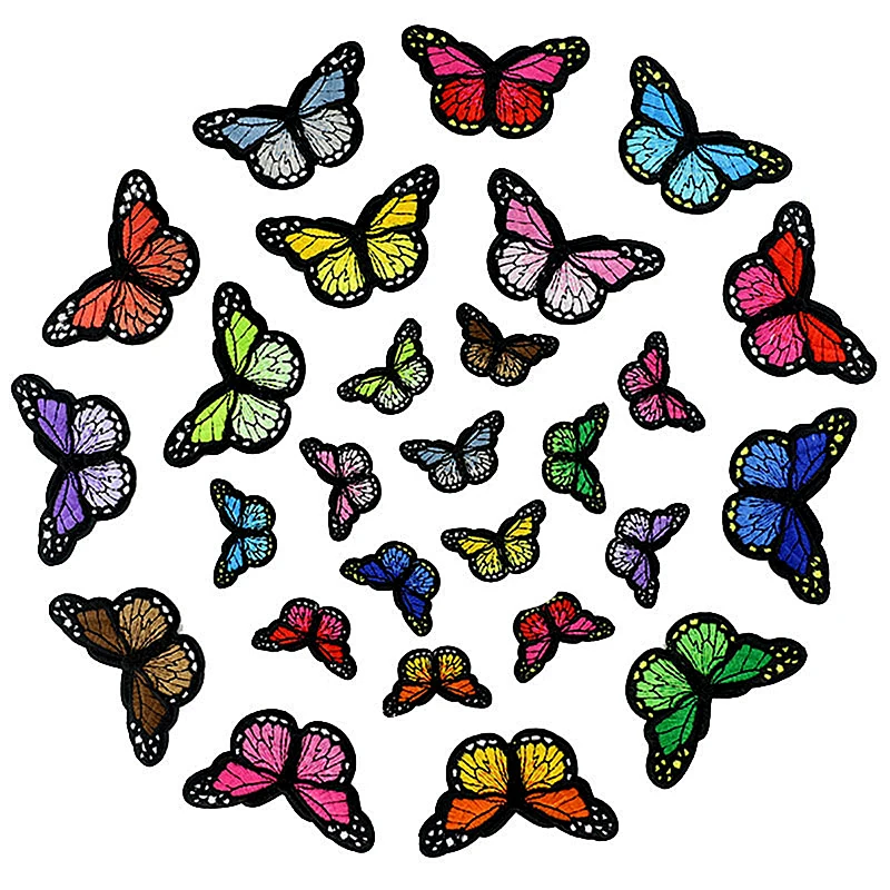 Цветные нашивки сделай сам с бабочками аппликация для вышивки одежда швейные