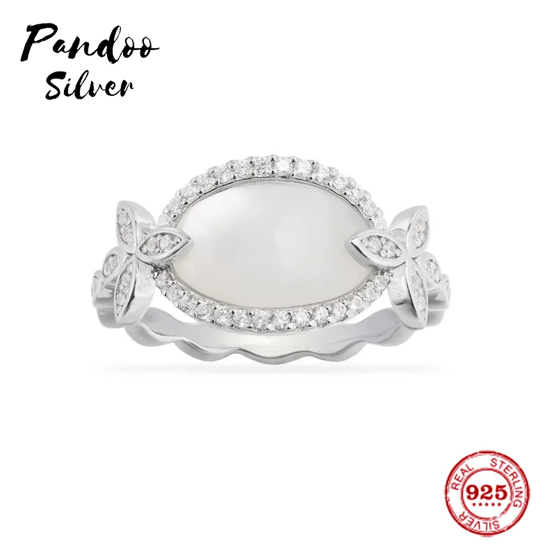 Модное очаровательное кольцо из стерлингового серебра с копией 1:1 Серебряное