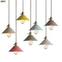 colorful iron led pendant lamp e27 4w modern nordic hanglampen pinkbluegray fixtures living room decoration lampes suspendues