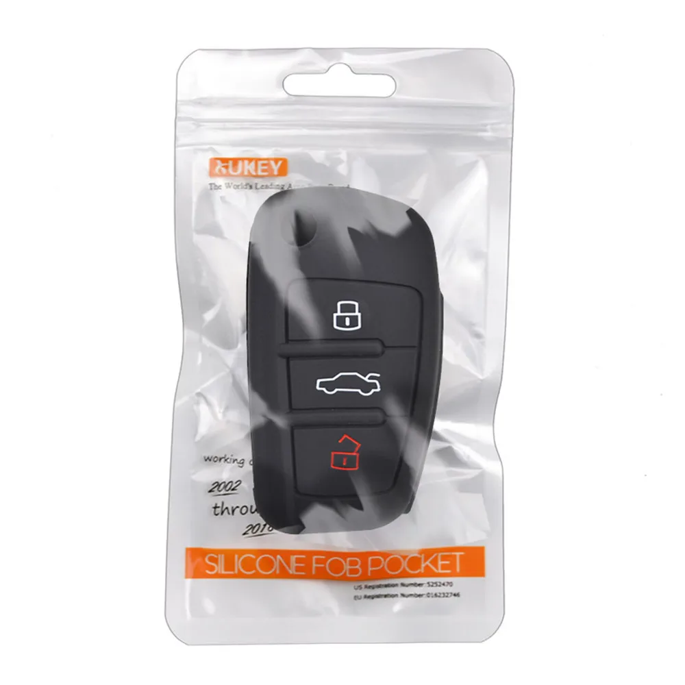 3 кнопки силиконовый чехол для ключей от машины Audi A1 S1 A3 S3 A4 A6 RS6 TT Q3 Q7 пульт