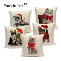 christmas style deer throw pillow covers animal cat home decorative pillows cover for pillows cute dog decor sofa cushions case