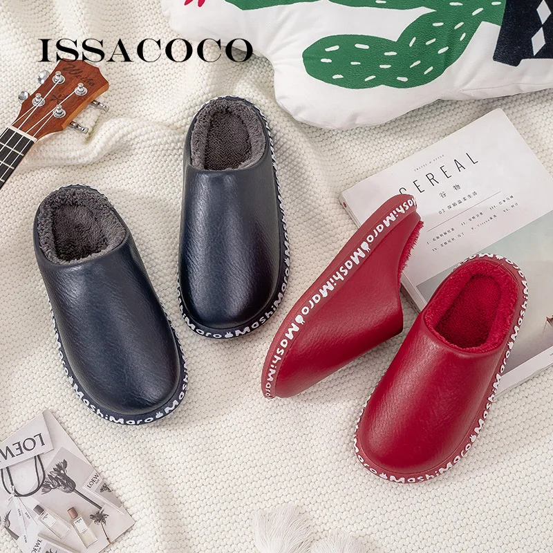 

Men's Winter Casual Home Slippers Shoes For Men Home Soft Warm Cotton Slippers Indoor Rubber Slipper Female Winter Zapatillas