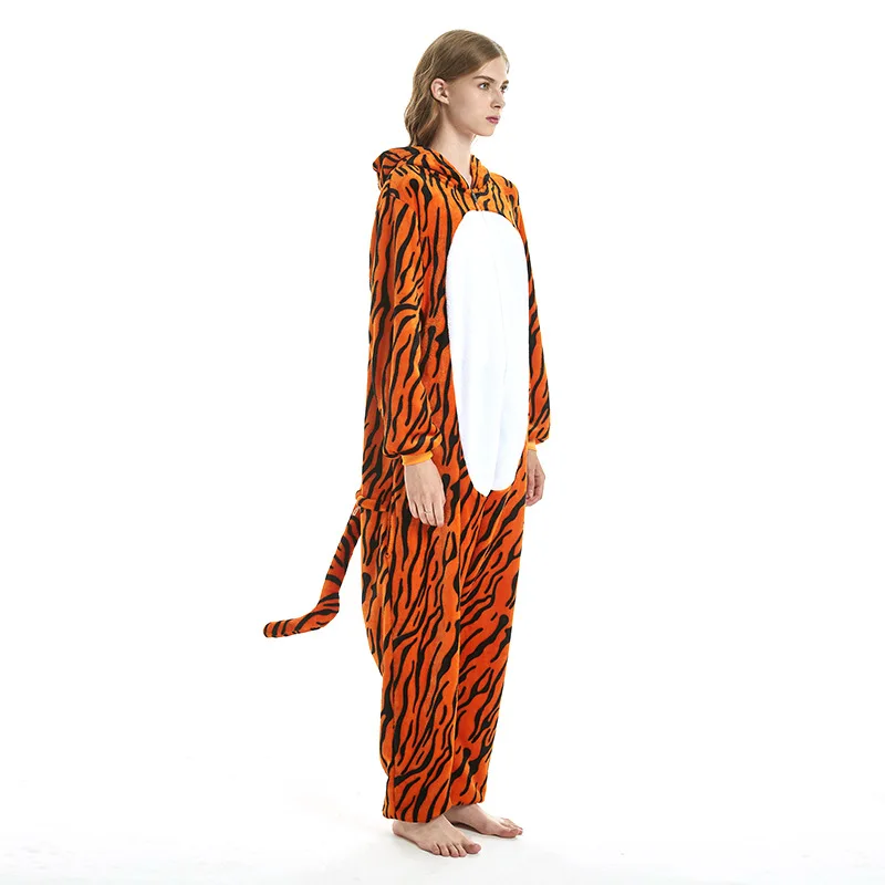 New flannel tiger new women onesie animal conjoined pajamas cartoon men and home service winter wholesale couple |