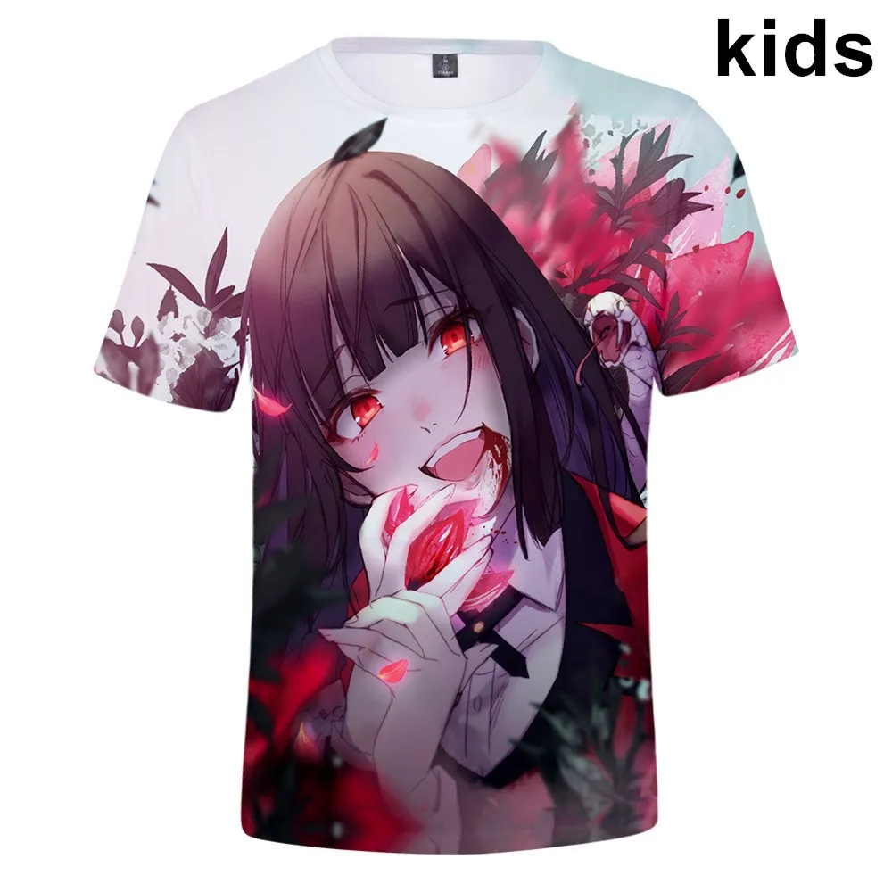 Kakegurui/одежда с аниме для детей от 3 до 14 лет Детская футболка короткими рукавами