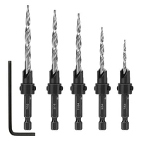 maxjaa countersink drill bit set 5 pcs countersink drill adjust professional drill bits with 1 hex key wrench for metal wood