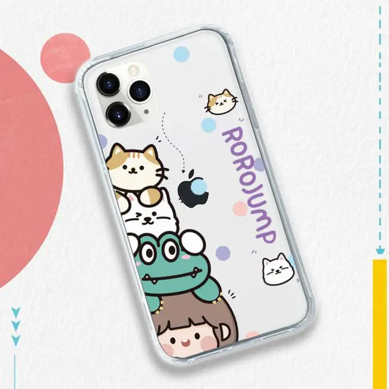 

Cute girl snack pattern Phone Case Transparent soft For iphone 5 5s 5c se 6 6s 7 8 11 12 plus mini x xs xr pro max