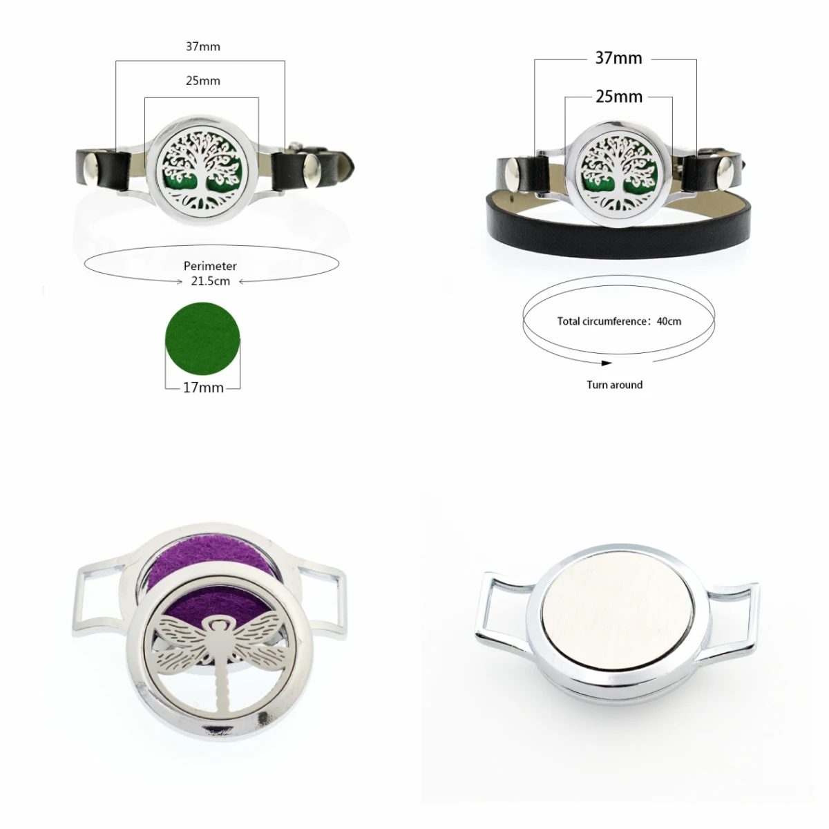 25 мм диффузор эфирного масла браслеты кожаный браслет Ароматерапевтический духи