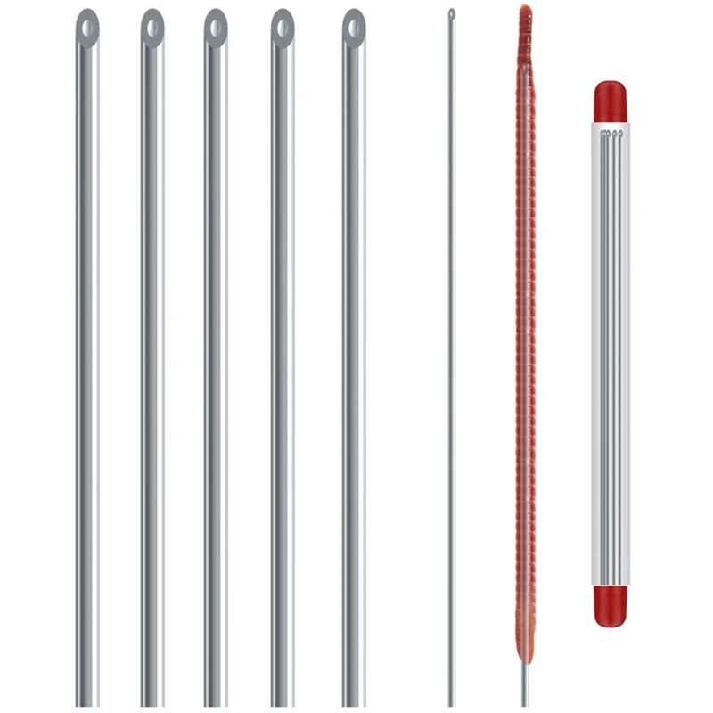 

5Pcs Quick Earthworm Hooking Needle Stainless Steel Pins Fishing Tools Bait Hooks No-Escaping 20cm Hook Needles Dropshipping