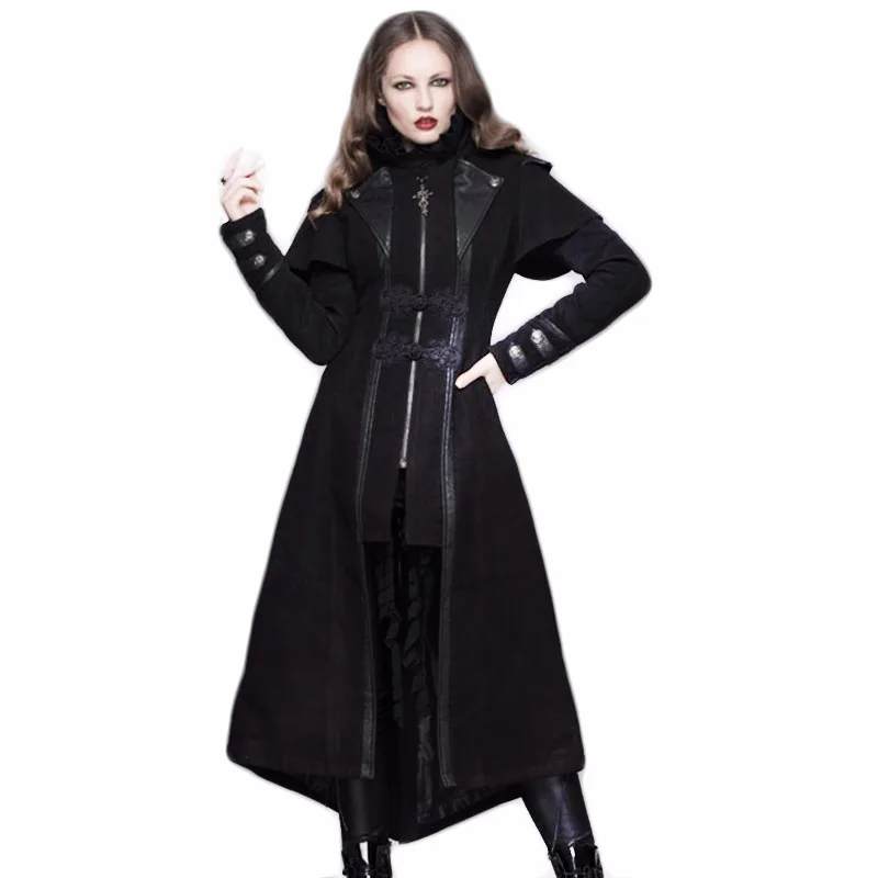 Модный женский Готический приталенный асимметричный подол Devil красивый зимний