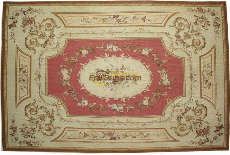 Koop Aubusson Antieke Fijne Zijde Weefsel Elegante Bloemen Antiek Handgeknoopt Wol Aubusson Tapijt Franse Chic Wol Breien Tapijten