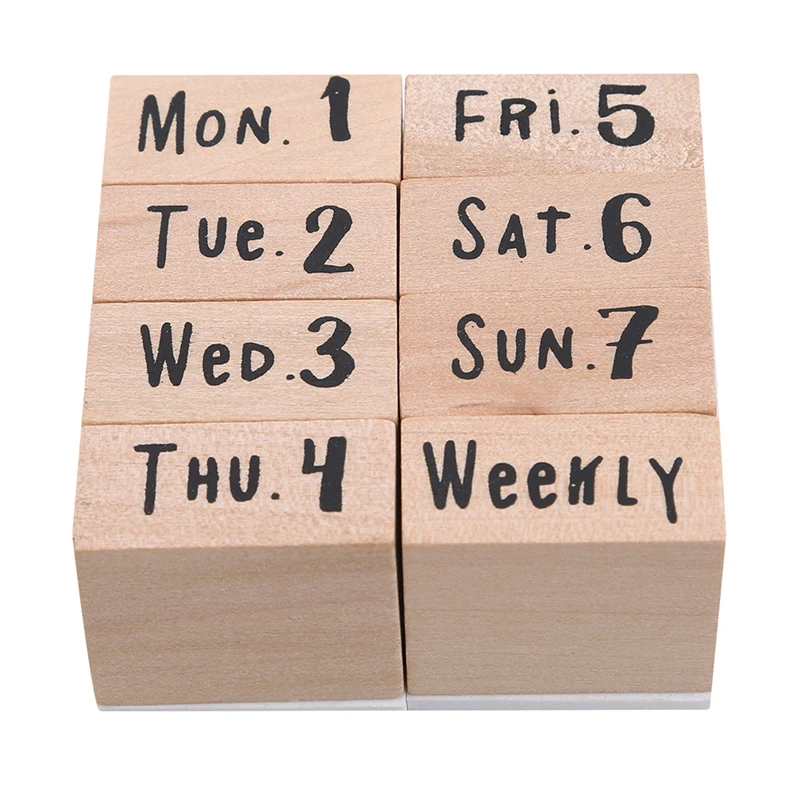 Number Weeks Vintage Date Stamp Set Bullet Journals Supplies Wood Stamps Basic Function Number Monthly Planner Stamps Stationery - Цвет: Number Weeks