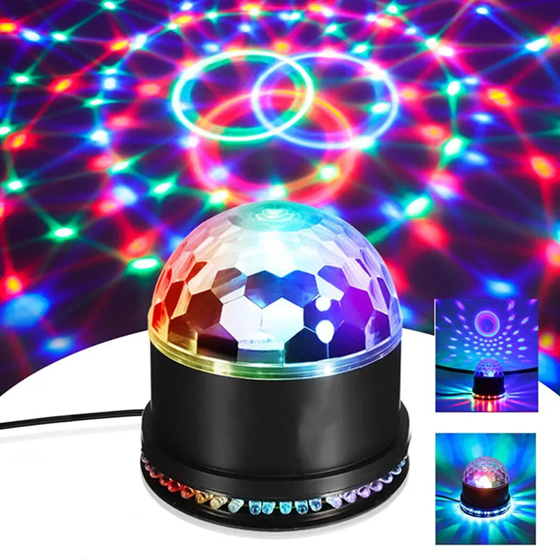 

Magic Ball Disco Light LED Colorful Laser Stage Effect Music Light Holiday KTV Bar Rotating Atmosphere Projector Lamp 110V-240V