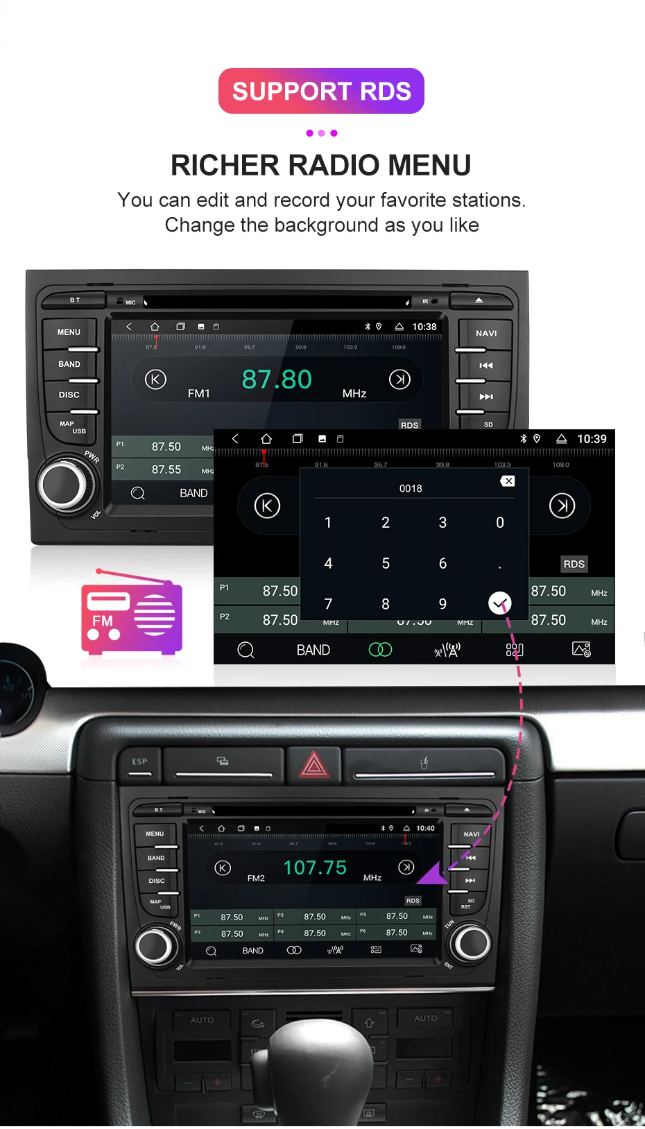 Isudar 2 Din Авто Радио Android 9 для Audi/A4/S4 2002-2008 CANBUS Автомобильный мультимедийный Видео DVD gps Восьмиядерный rom 32G USB DVR DSP