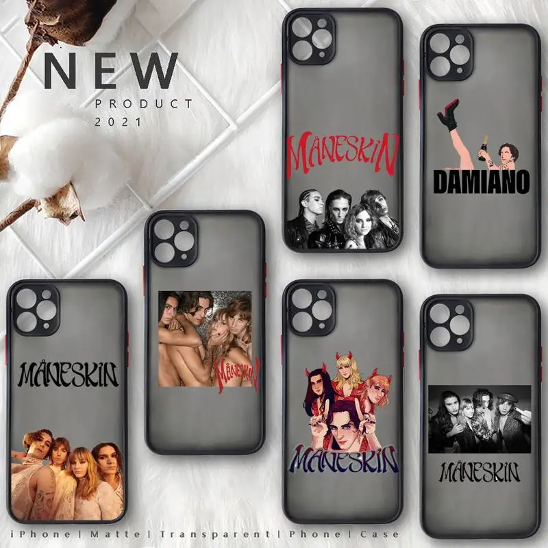 

Maneskin Phone Case For iphone 13 12 11 8 7 plus mini x xs xr pro max matte transparent cover