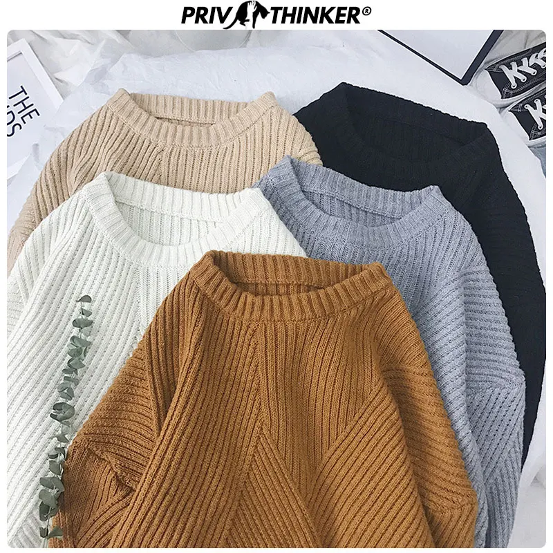Privathinker женские осенние вязаные свитера с круглым вырезом 2020 длинным рукавом
