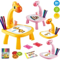 diy children led projector educational early learning painting art drawing table desk toy paint tools projection toys for kids