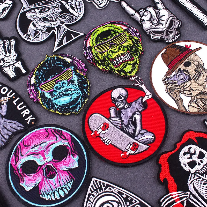Нашивка в стиле панк сделай сам вышитая заплатка хиппи рок для курток джинсов