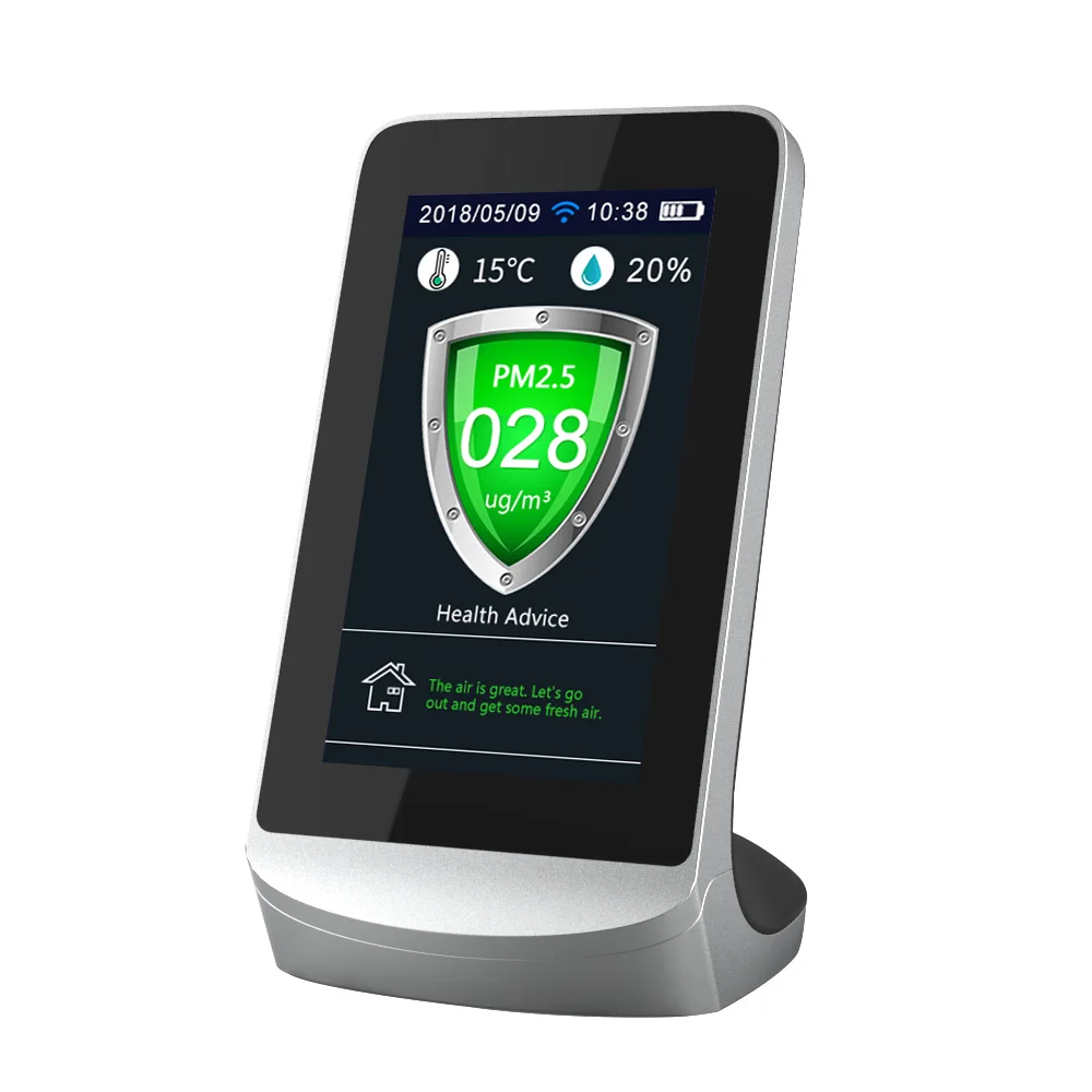 Wi Fi монитор качества воздуха для CO2 PM2.5 HCHO TVOC Temp/Hum передача данных на мобильный