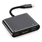 Кабель-Переходник USB C на HDMI-совместимых 3 в 1 Usb кабель конвертер для USB 3,1 Thunderbolt 3 телефона, чтобы контролировать Тип C Подключите к HDMI-Совместимость