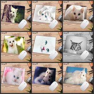 Новый игровой коврик для мыши XGZ 22x18 см с милыми белыми кошками и животными, небольшой игровой коврик для мыши, Нескользящий Резиновый коврик для компьютерного стола, ноутбука