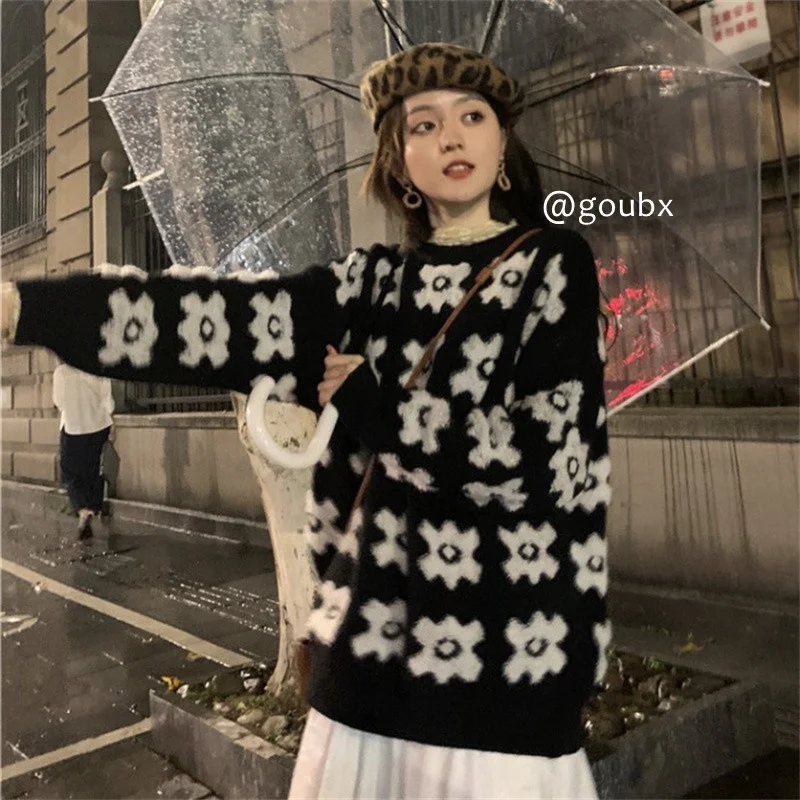 

Женский свитер с длинным рукавом, Новинка осени 2020, нежный высококачественный топ в Корейском стиле ретро