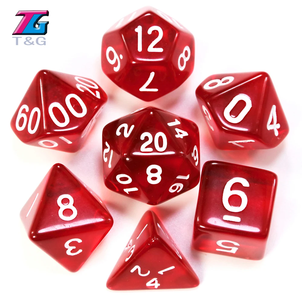 Игральные кости T &amp G 7 шт./лот высококачественные желтые прозрачные игральные D4 d6