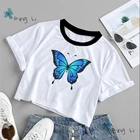 Женский укороченный топ Unif, корсет Y2k с бабочками, 2000