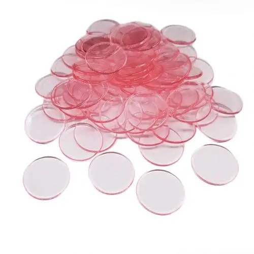 Light Rose Red 100 шт 19 мм Детские бинго фишки прозрачные цветные счетчики математических игр маркеры Пластиковые Детские Обучающие аксессуары нетоксичные - Цвет: Light Rose Red