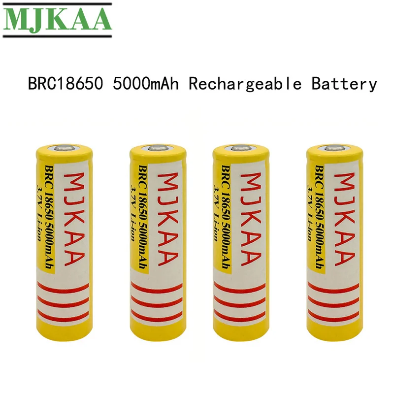 MJKAA 4 шт. 100% новый BRC18650 5000 мАч 18650 3 7 в желтый перезаряжаемый литий ионный
