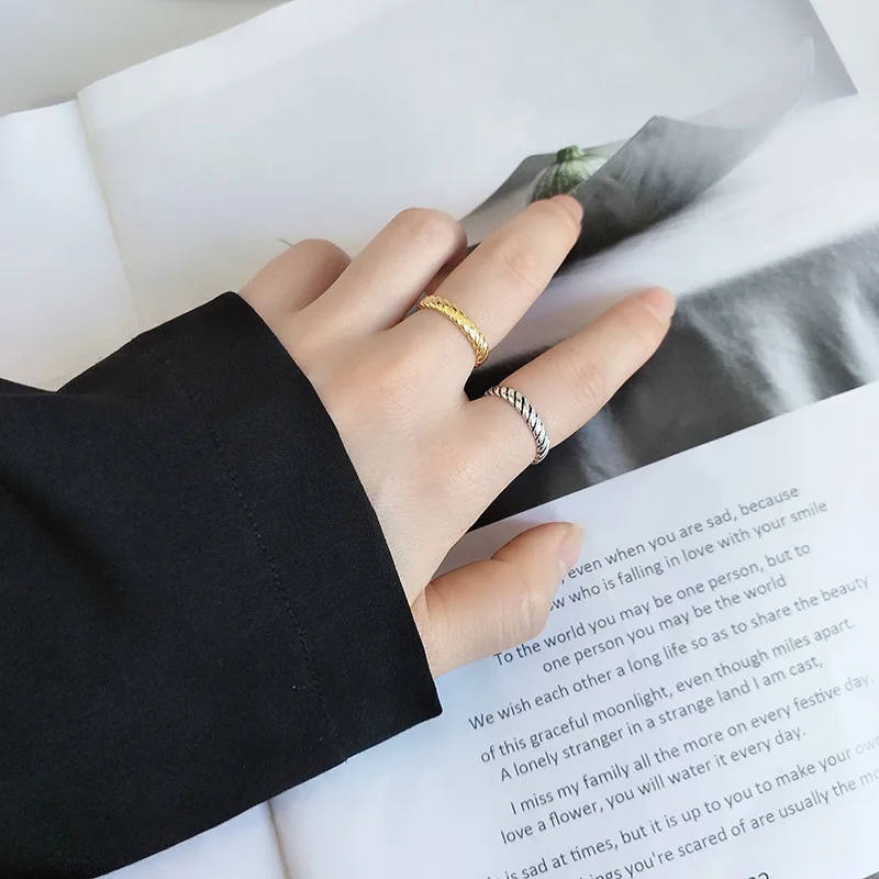 

YAOLOGE Новая коллекция срисунком серебро-кольцо с золотым покрытием модные простые Модные кольца для женщин и девушек, 2020 яркие ювелирные изд...