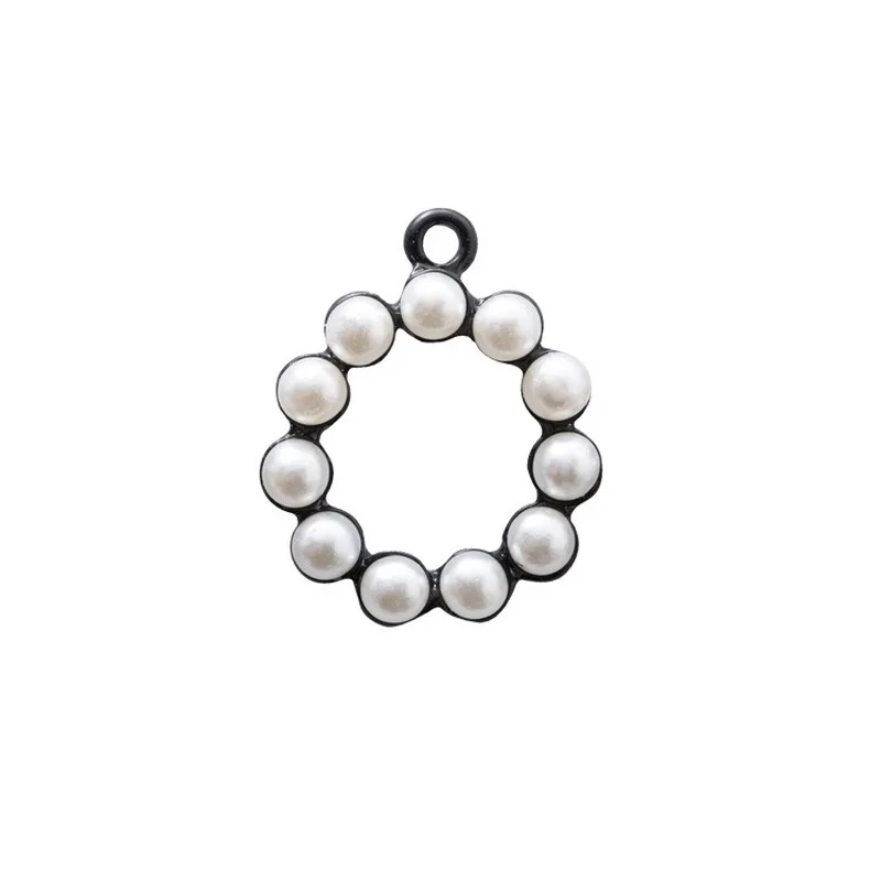 

10pcs Round Pendant with Pearls Charms for Jewelry Making Earring Pendant Bracelet and Necklace Charm