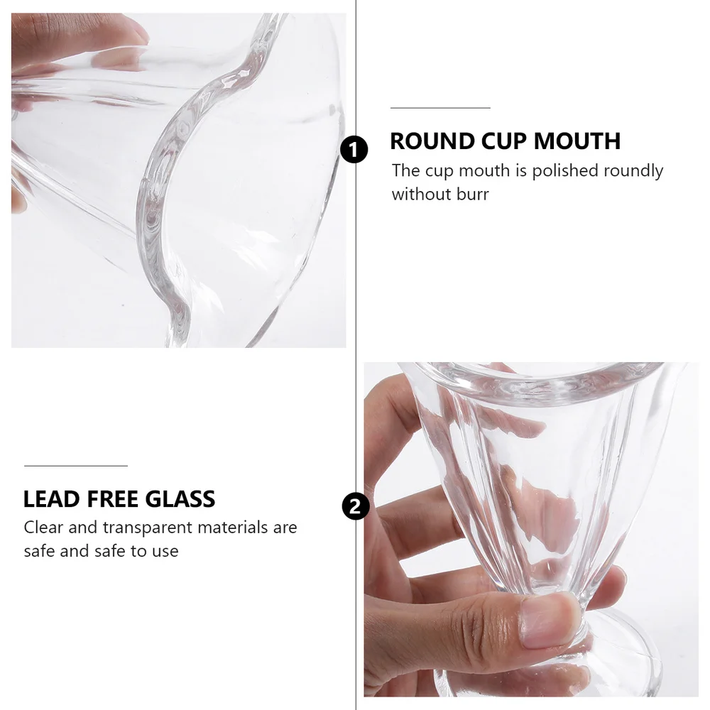 

1PC Transparent Ice Cream Cup Fruit Glass Cup Glass Tea Dessert Cup Creative Ice Cream Bowl Multi-purpose Cold Drink