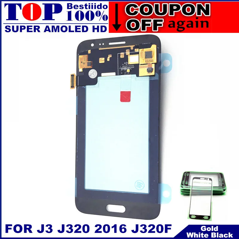 Высокое качество AMOLED LCD для Samsung Galaxy J3 2016 J320 J320F J320H J320M J320FN LCDs дисплей сенсорный