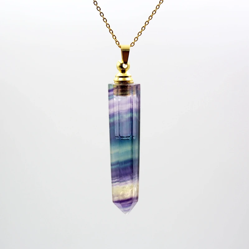 Натуральный прозрачный кварц аметист флакон для духов драгоценные камни