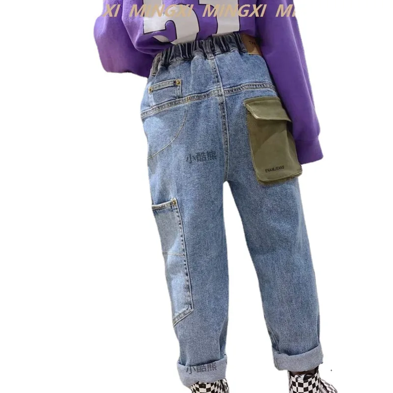 

Children's clothing 2021 spring new children's pants, big children's jeans, children's trendy jeans, trendy,
